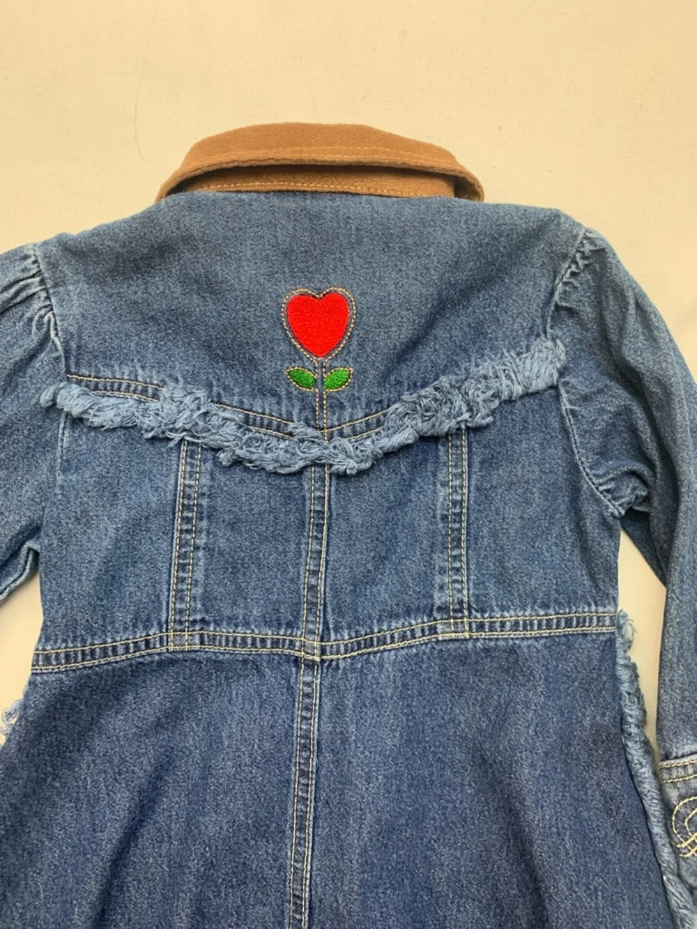 vintage le top 4 t Kids Denim Horse Appliqué Jacket dress Corduroy Collar oshkos
